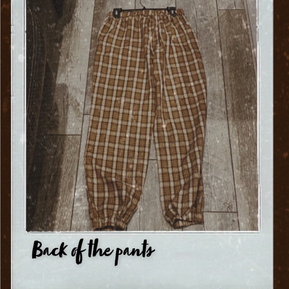 🐿️🥧SHEIN CHESTNUT BROWN PLAID PANTS!! 🥧🐿️ - Picture 2 of 3